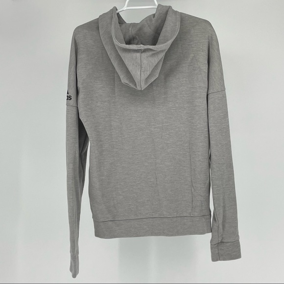 ADIDAS WOMEN’S ID STADIUM FULL ZIP HOODIE SWEATSHIRT GRAY BLACK SMALL - Picture 4 of 10
